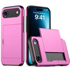  iPhone Air Skal Hybrid Med Kortfack Rosa - Teknikhallen.se