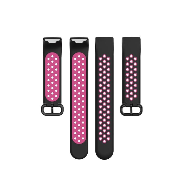 Bild 5,  Fitbit Charge 4/3 Silikon Träningsarmband Svart/Rosa - Teknikhallen.se