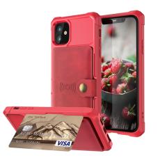  iPhone 12 Mini - Skal Med Magnetiskt Pl&aring;nbok - R&ouml;d - Teknikhallen.se