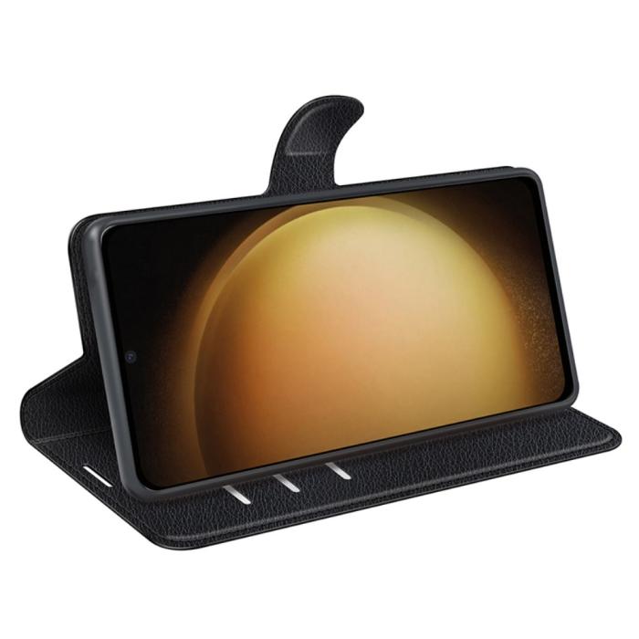 Bild 3,  Samsung Galaxy S24 Plus Fodral Litchi Textur Svart - Teknikhallen.se