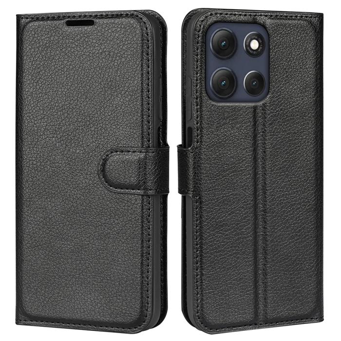Bild 5,  Motorola Moto G86 5G Fodral Litchi Läder Svart - Teknikhallen.se