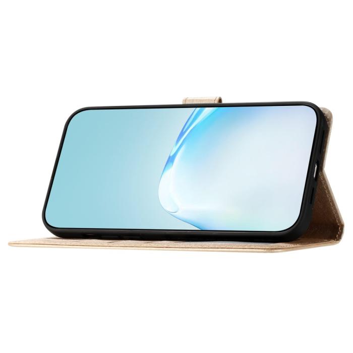 Bild 3,  iPhone 16 Pro Max Fodral Silk Textur Med Snodd Guld - Teknikhallen.se