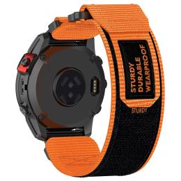  Klockarmband 26 mm Nylon Justerbart Orange/Svart - Teknikhallen.se