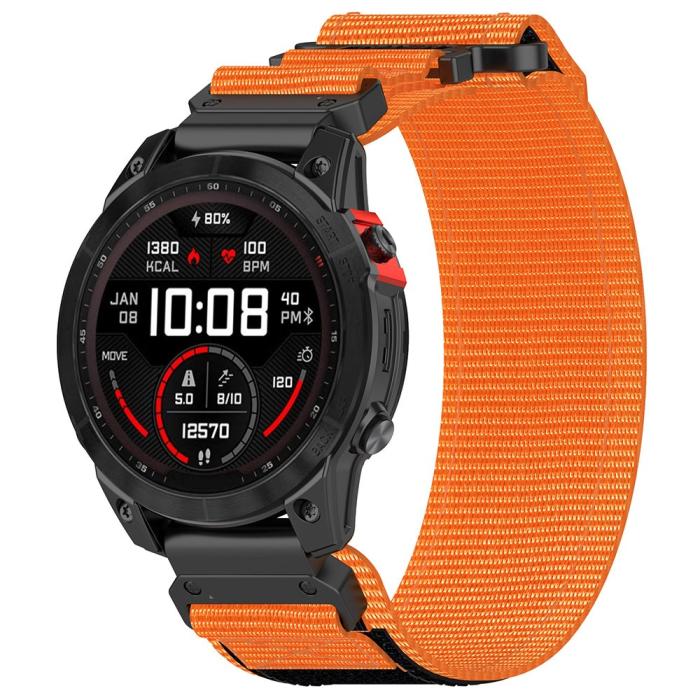 Bild 3,  Klockarmband 26 mm Nylon Justerbart Orange/Svart - Teknikhallen.se