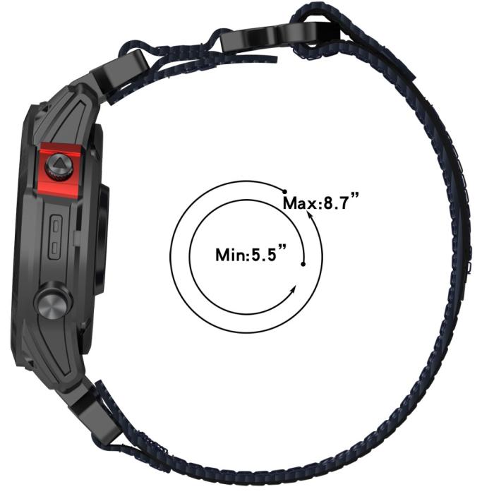 Bild 6,  Klockarmband 26 mm Nylon Justerbart Orange/Svart - Teknikhallen.se