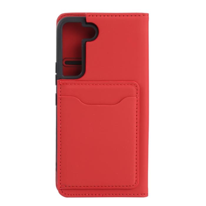 Bild 3,  Samsung Galaxy S22 Fodral Flip Läder Med Kortfack Röd - Teknikhallen.se