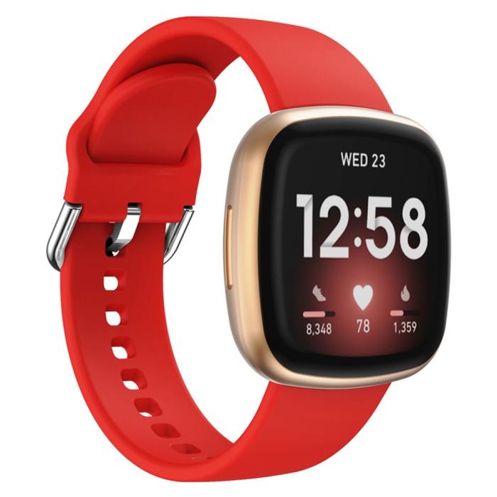 Bild 2,  Fitbit Versa 4/Sense 2 Klockarmband Silikon Röd - Teknikhallen.se