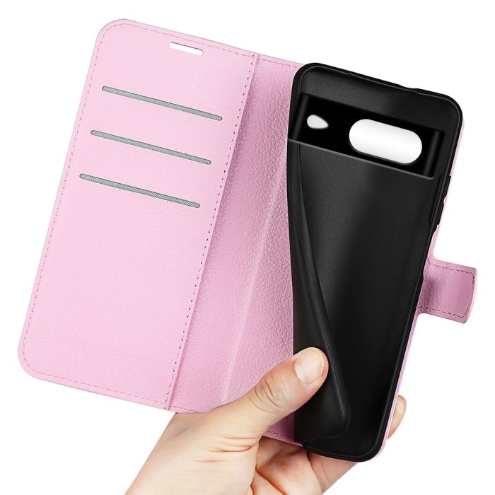 Bild 4,  Google Pixel 8 Fodral Litchi Textur Ljus Rosa - Teknikhallen.se