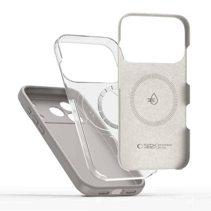 Bild 2, Tech-Protect Tech-Protect iPhone 17 Pro Skal MagSafe Silicone Stone Grey - Teknikhallen.se