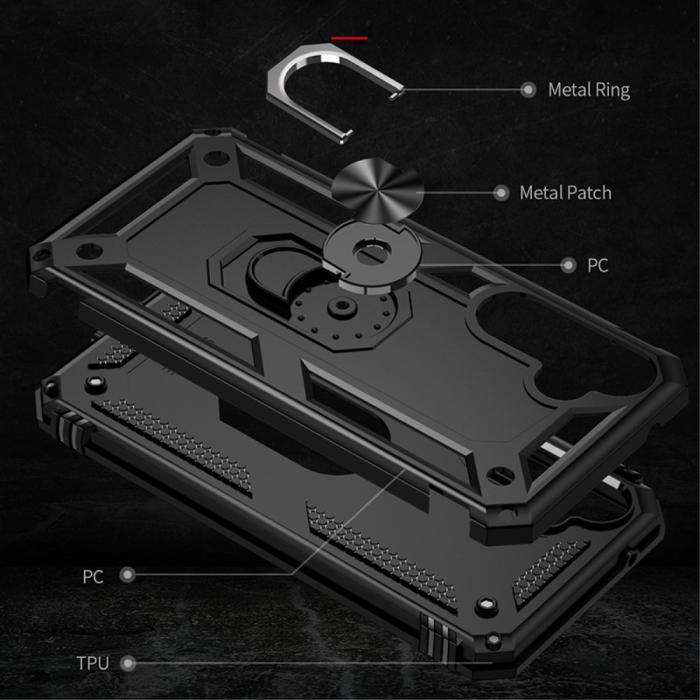 Bild 3,  Samsung Galaxy S23 FE Skal Ring Hybrid Armor Svart - Teknikhallen.se