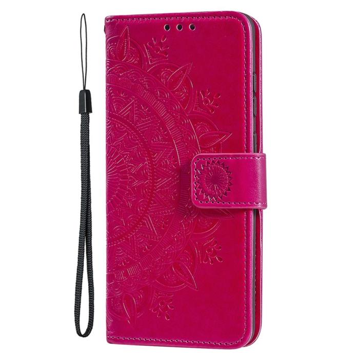 Bild 5,  iPhone 15 Fodral Mandala Läder Rosa - Teknikhallen.se