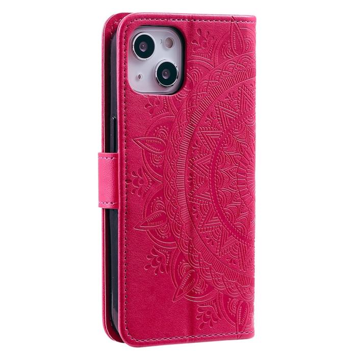Bild 6,  iPhone 15 Fodral Mandala Läder Rosa - Teknikhallen.se
