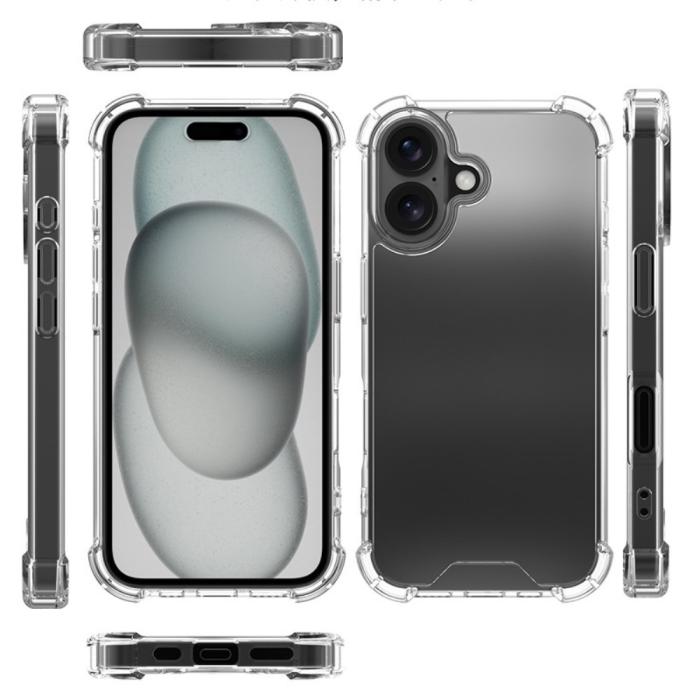 Bild 2,  iPhone 16 Plus Skal Shockproof Transparent - Teknikhallen.se
