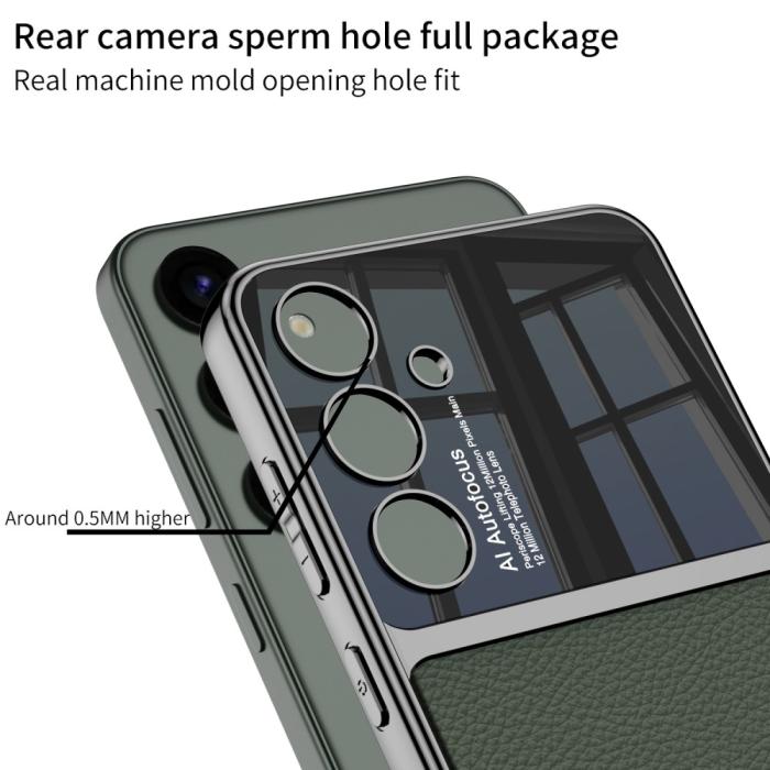Bild 3, GKK GKK Galaxy S24 Plus Skal Hybrid Läder Litchi Grön - Teknikhallen.se
