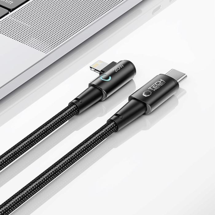 Bild 2, Tech-Protect Tech-Protect 1 m 20W/3A PD Lightning - USB-C Kabel UltraBoost Grå - Teknikhallen.se
