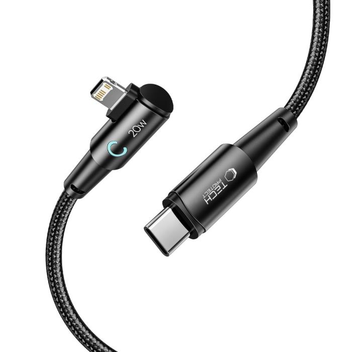 Bild 4, Tech-Protect Tech-Protect 1 m 20W/3A PD Lightning - USB-C Kabel UltraBoost Grå - Teknikhallen.se