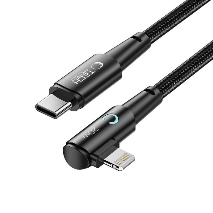 Bild 5, Tech-Protect Tech-Protect 1 m 20W/3A PD Lightning - USB-C Kabel UltraBoost Grå - Teknikhallen.se