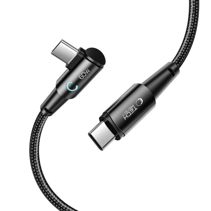 Bild 2, Tech-Protect Tech-Protect 1 m 60W/6A USB-C - USB-C Kabel UltraBoost Grå - Teknikhallen.se