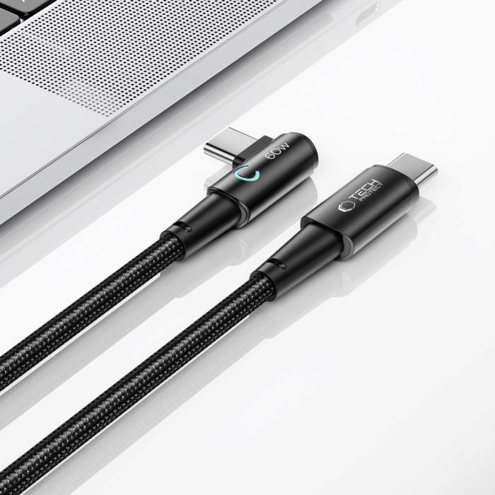 Bild 4, Tech-Protect Tech-Protect 1 m 60W/6A USB-C - USB-C Kabel UltraBoost Grå - Teknikhallen.se