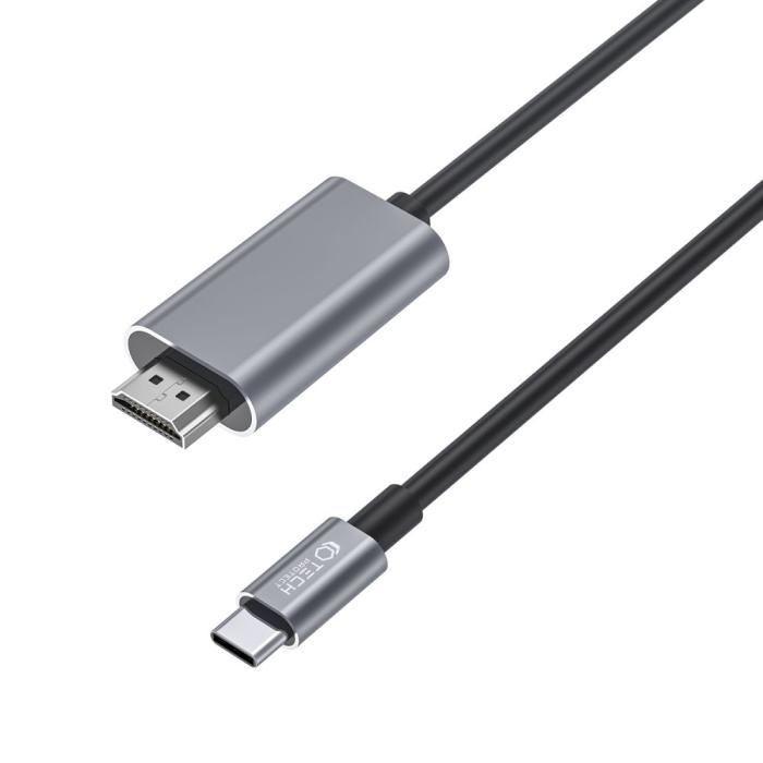 Bild 3, Tech-Protect Tech-Protect 2 m 4K 60Hz USB-C - HDMI Kabel UltraBoost Svart - Teknikhallen.se