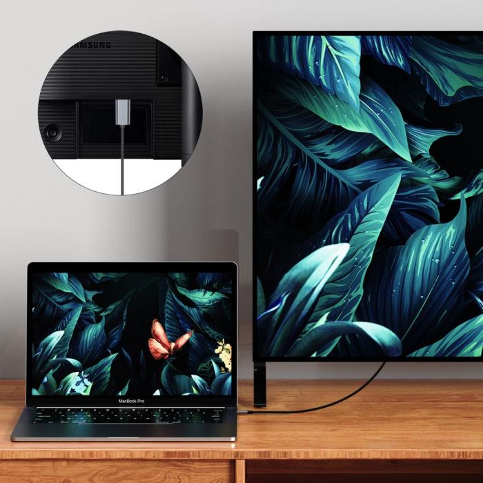 Bild 4, Tech-Protect Tech-Protect 2 m 4K 60Hz USB-C - HDMI Kabel UltraBoost Svart - Teknikhallen.se