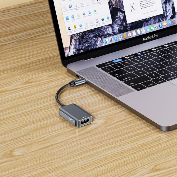 Bild 6, Tech-Protect Tech-Protect USB-C-HDMI 4K 60Hz Adapter UltraBoost Svart - Teknikhallen.se