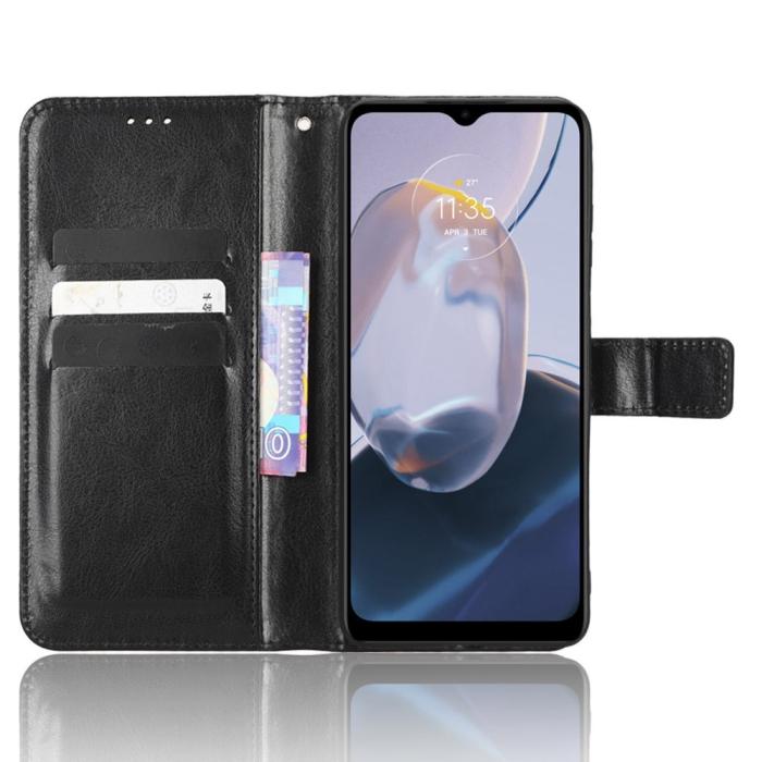 Bild 2,  Motorola Moto E22i Fodral Läder Svart - Teknikhallen.se