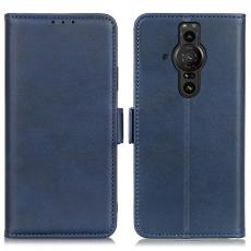  Sony Xperia Pro-I Fodral L&auml;der Med Magnetisk St&auml;ngning Bl&aring; - Teknikhallen.se