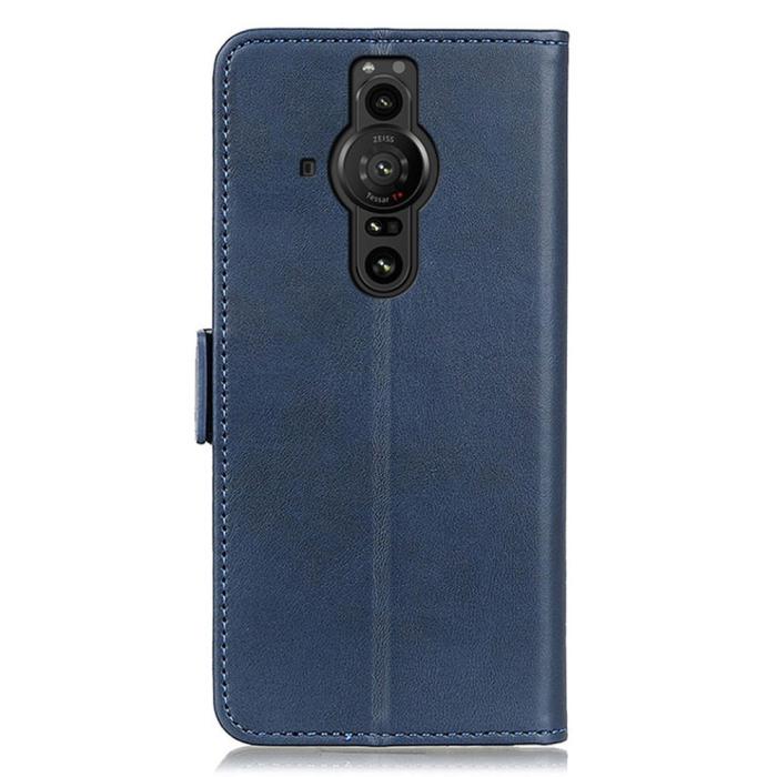 Bild 3,  Sony Xperia Pro-I Fodral Läder Med Magnetisk Stängning Blå - Teknikhallen.se