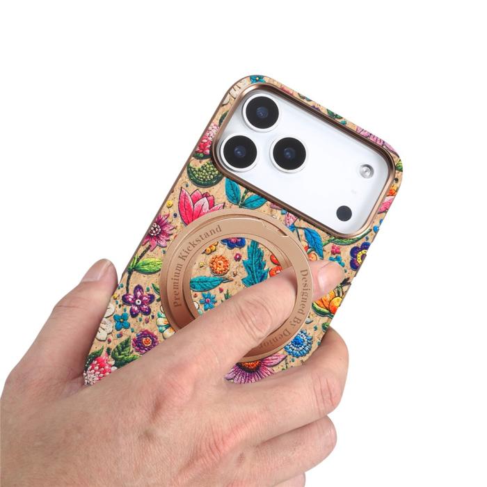 Bild 5, DENIOR DENIOR iPhone 18 Pro / 17 Pro Skal MagSafe Ringstativ Blommor - Teknikhallen.se