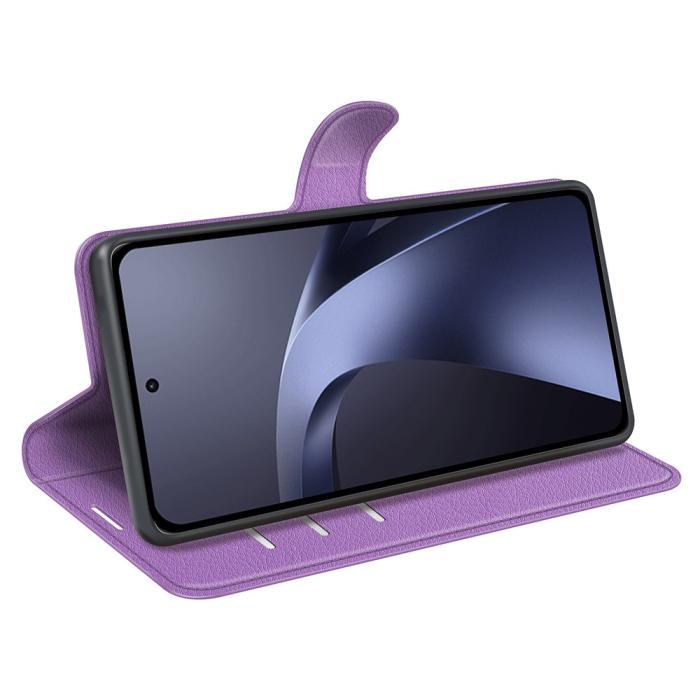 Bild 2,  Xiaomi 17T Pro Fodral Litchi Läder Lila - Teknikhallen.se