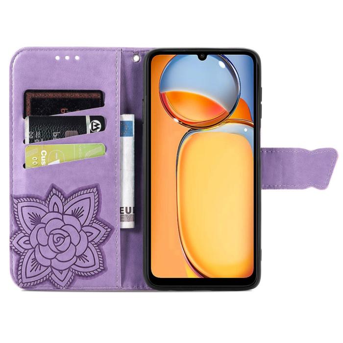Bild 2,  Xiaomi Redmi 13C 4G Fodral Big Butterfly Ljus Lila - Teknikhallen.se