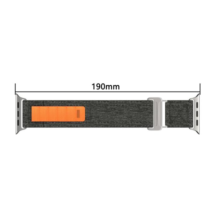 Bild 5,  Apple Watch 42/44/45/46/49 mm Armband Justerbart Nylon Svart - Teknikhallen.se