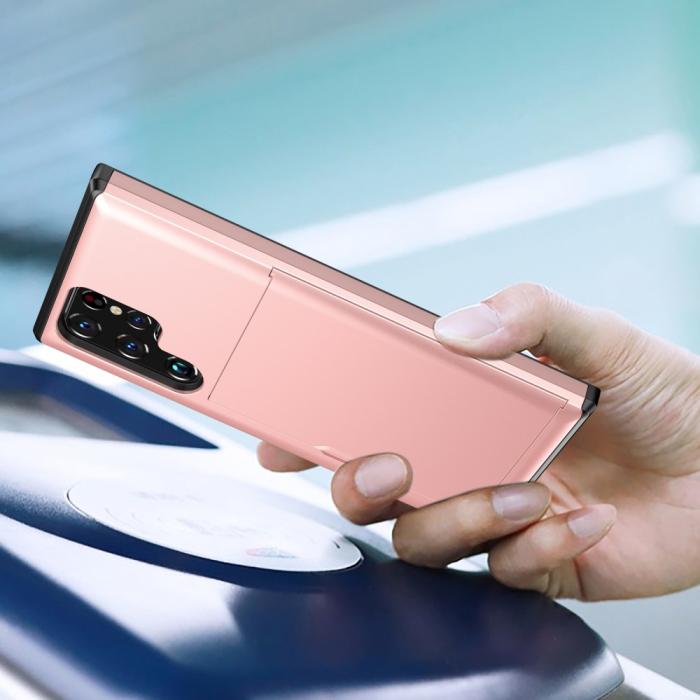 Bild 2,  Samsung Galaxy S22 Ultra Skal Hybrid Med Kortfack Mörk Blå - Teknikhallen.se