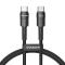 ESSAGER ESSAGER 2m 60W PD USB-C - USB-C Laddningskabel Svart - Teknikhallen.se