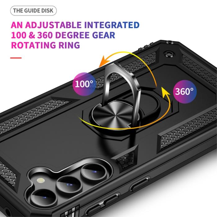 Bild 6,  Samsung Galaxy S23 FE Skal Ring Hybrid Armor Svart - Teknikhallen.se