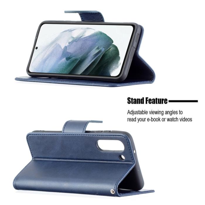 Bild 4,  Samsung Galaxy S21 FE Fodral Solid Shark Läder Blå - Teknikhallen.se