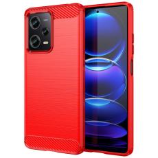  Xiaomi Redmi Note 12 Pro 5G Skal Borstad St&aring;l Textur R&ouml;d - Teknikhallen.se
