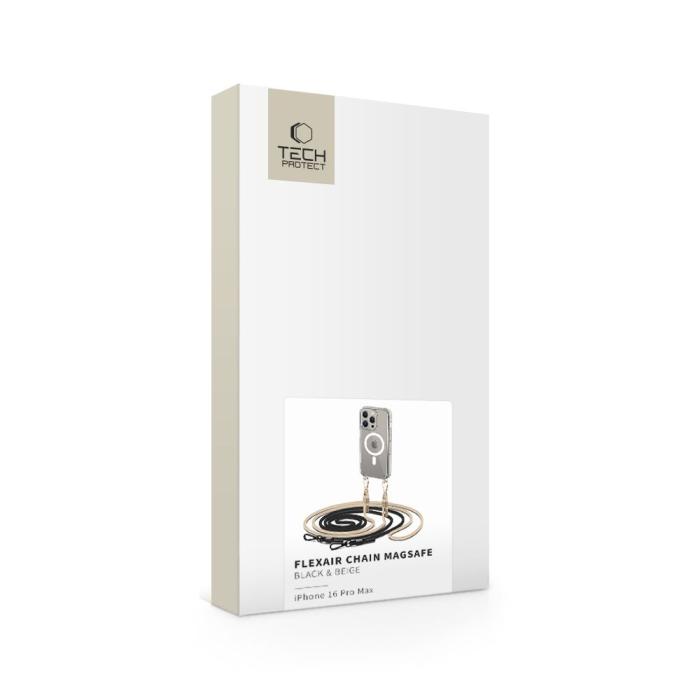 Bild 3, Tech-Protect Tech-Protect iPhone 16 Pro Max Skal FlexAir Chain Svart/Taupe - Teknikhallen.se