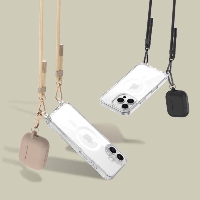 Bild 4, Tech-Protect Tech-Protect iPhone 16 Pro Max Skal FlexAir Chain Svart/Taupe - Teknikhallen.se