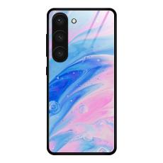  Samsung Galaxy S24 Skal Marmor H&auml;rdat Glas Rosa - Teknikhallen.se