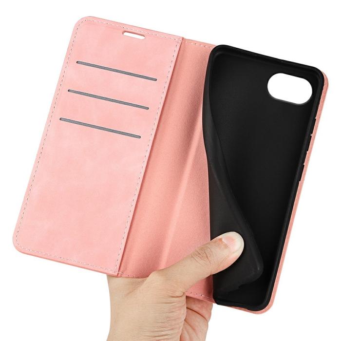 Bild 4,  iPhone 17e / 16e Fodral Flip Skin Touch Rosa - Teknikhallen.se