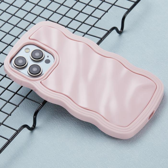 Bild 3,  iPhone 14 Pro Mobilskal Wavy Textur Rosa - Teknikhallen.se