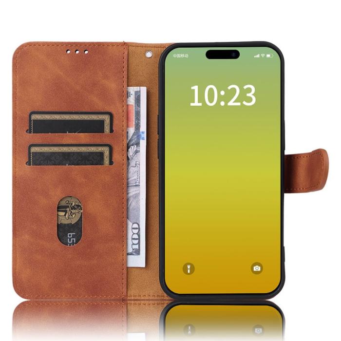 Bild 2,  iPhone 15 Plus Fodral Skin Touch Brun - Teknikhallen.se