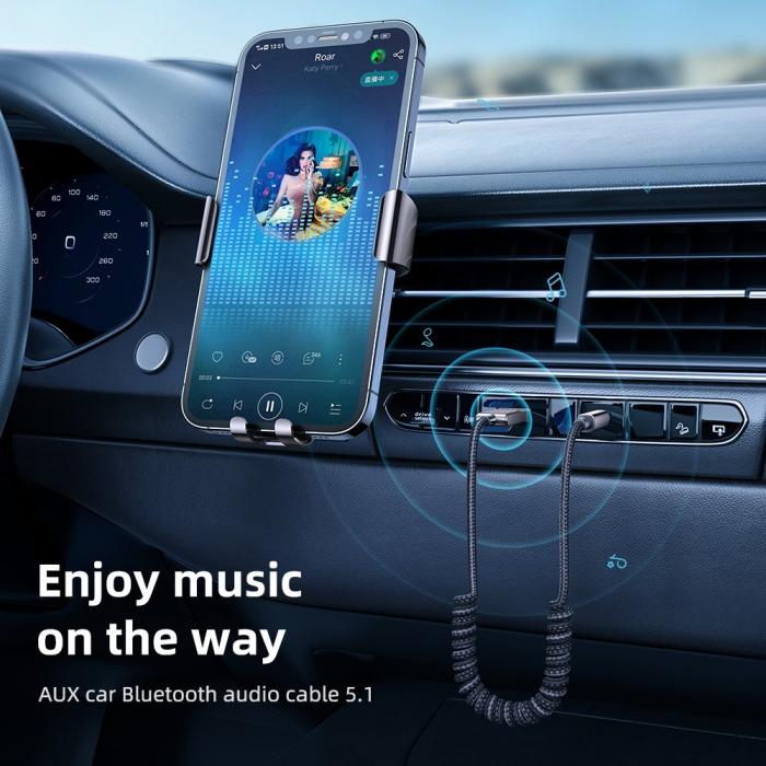 Bild 2, MCDODO Mcdodo 1.2m Bluetooth AUX Ljudadapter För Bilen Svart - Teknikhallen.se