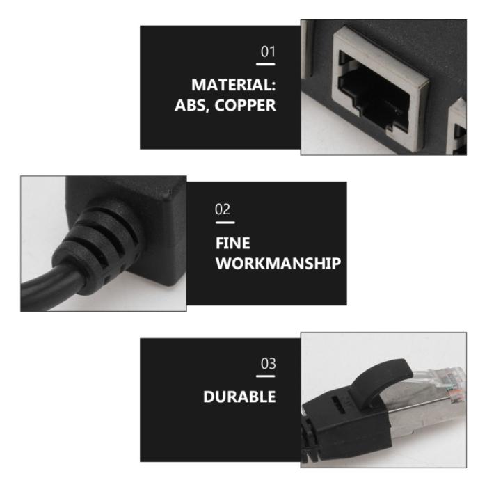 Bild 5,  4in1 RJ45 Hubb/Nätverksadapter Svart - Teknikhallen.se