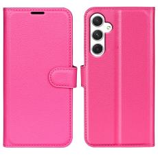  Samsung Galaxy S24 Fodral Litchi L&auml;der Rosa - Teknikhallen.se