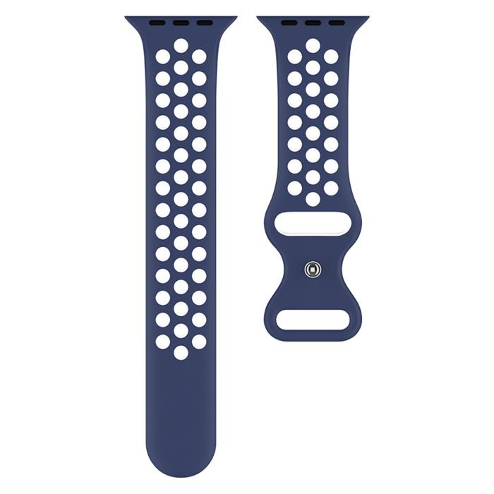 Bild 3, ColorPop Sportarmband Dual-Color Apple Watch 42/41/40/38 mm (M/L) Blå/Vit - Teknikhallen.se