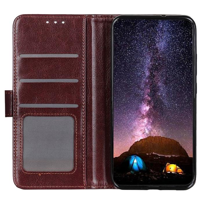 Bild 2,  Samsung Galaxy S24 FE Fodral Crazy Horse Retro Brun - Teknikhallen.se