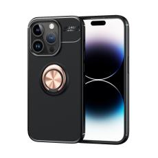 iPhone 15 Pro Skal Ring Svart/Ros&eacute;guld - Teknikhallen.se
